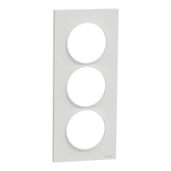 Odace Plaque finition 3 postes Blanc - S520716