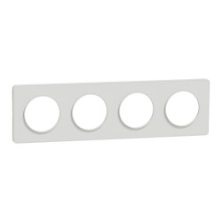 Odace Plaque finition touch 4 postes Blanc - S520808