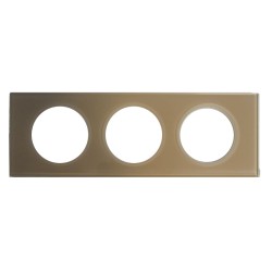 LEGRAND 069463 - Plaque 3 postes Verre Moka Céliane Legrand - FC