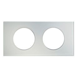 LEGRAND 069312 - Plaque Verre Kaolin 2 postes Céliane