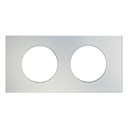 Plaque Verre Kaolin 2 postes Céliane