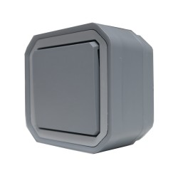 Interrupteur Plexo Gris saillie complet étanche - LEGRAND 069711L