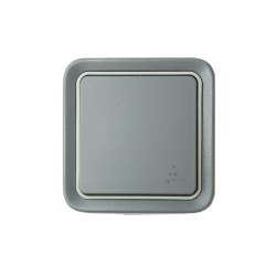 LEGRAND 069811 - Va-et-vient ou interrupteur étanche Plexo Gris encastré complet (FC)