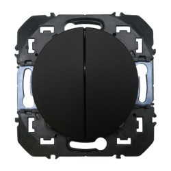 Dooxie Double interrupteur ou va-et-vient 10A Noir - 600202