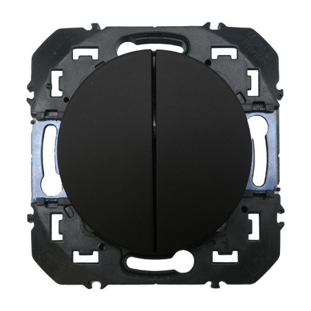 Dooxie Double interrupteur ou va-et-vient 10A Noir