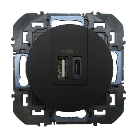 Dooxie Chargeur USB type A+C 15W Noir