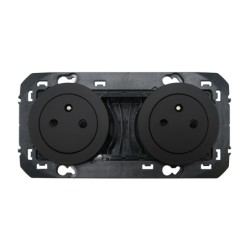 Dooxie Double prise de courant 2P+T Noir - 600532