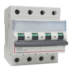 Disjoncteur 4P à vis C25 25A pour peigne - LEGRAND 407900