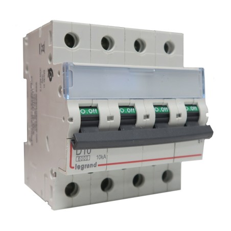 Disjoncteur 4P 4M à vis D10 10A pour peigne