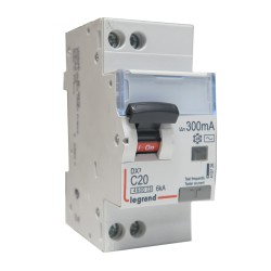 Disjoncteur différentiel P+N C20 4,5/6K AC 300mA - LEGRAND 410726