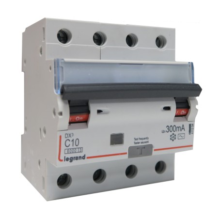 Disjoncteur différentiel 4P C10 6/10k AC 300mA