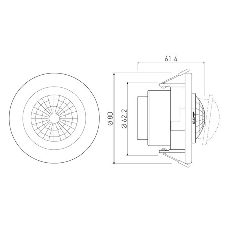 Détecteur de mouvements encastrable 360° 8ML 800W