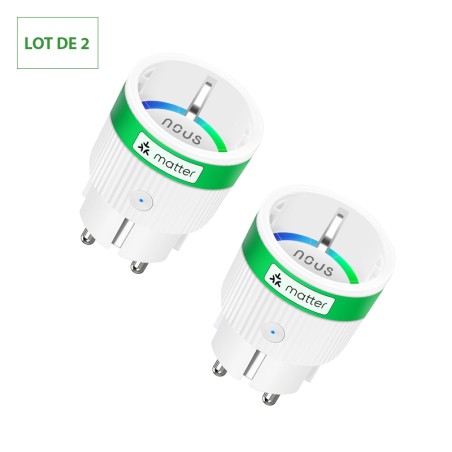Prise Connectée Wi-Fi Matter avec MC (lot de 2)