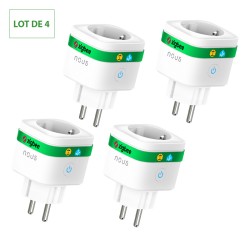 Prise Connecté ZigBee 3.0 avec MC (lot de 4) - NOUS A7Z