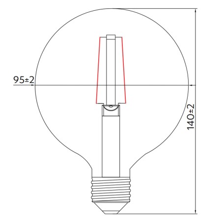 Ampoule E27 Globe G95 Smoke 8W 2700K blanc chaud 720lm