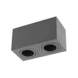 Spot plafonnier orientable Aveiro carré double noir GU10