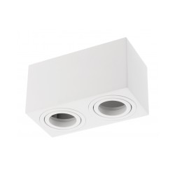 Spot plafonnier orientable Aveiro carré double blanc GU10