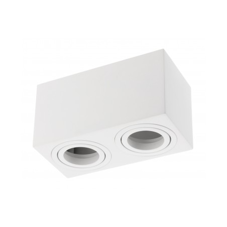 Spot plafonnier orientable Aveiro carré double blanc GU10