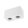 Spot plafonnier orientable Aveiro carré double blanc GU10