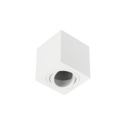 Spot plafonnier orientable Aveiro carré simple blanc GU10