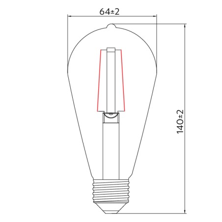 Ampoule Vintage ST64 E27 6W 1800K