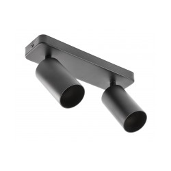 Plafonnier à spot double Santo Bis noir GU10 20W max