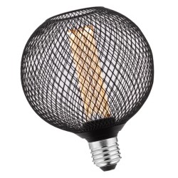 Ampoule Deco grille noir E27 3,5W 1800K blanc très chaud