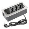 Bloc multiprises bureau encastrable 3 prises Alu