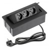 Bloc multiprises bureau encastrable 3 prises Noir