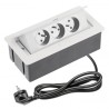 Bloc multiprises bureau encastrable 3 prises Blanc