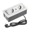 Bloc multiprises bureau encastrable 2 prises + chargeur USB-A+C Blanc