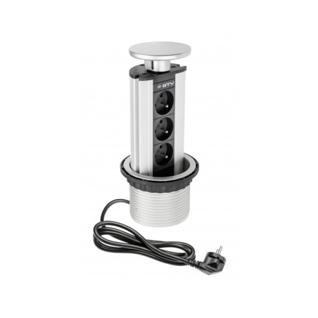 Bloc multiprises escamotable verticale 100mm prises Blanc