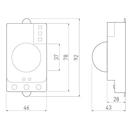 Détecteur de mouvement hyperfréquence 1200W GTV SRC812 - GTV AE-SRC812-00