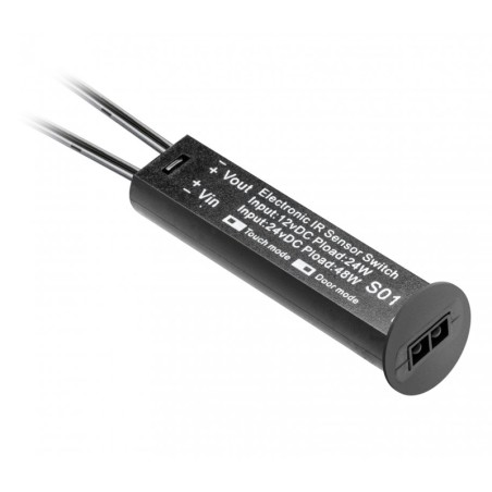 Interrupteur sans contact 12/24V avec gradateur Noir