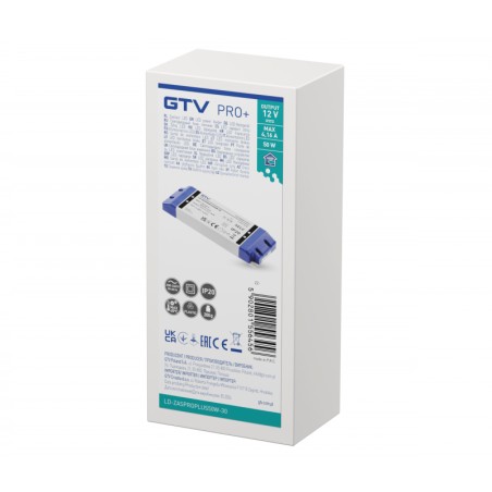 Transformateur LED - Driver 50W 12V DC - GTV LD-ZASPROPLUS50W-30