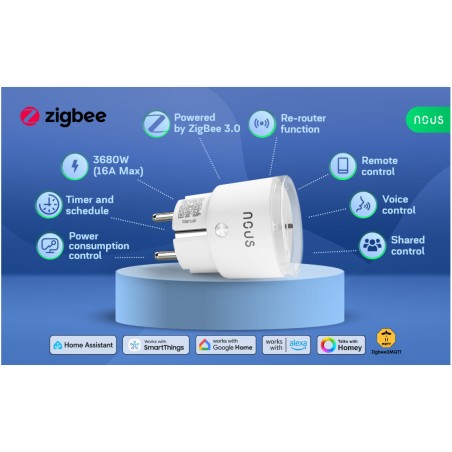 Prise Connecté Zigbee 16A avec mesure de consommation