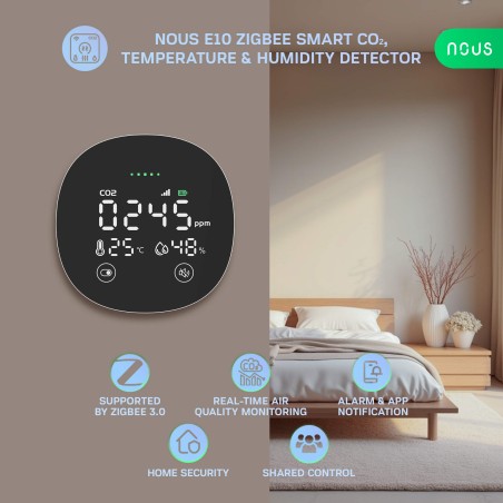 Détecteur de CO2, température et humidité Zigbee 3.0