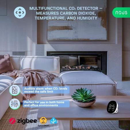 Détecteur de CO2, température et humidité Zigbee 3.0