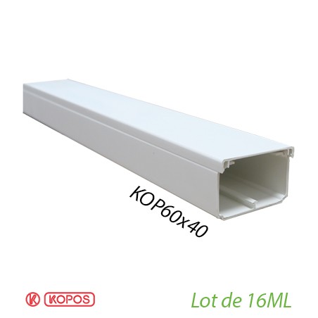 Lot de 16 mètres Goulotte électrique Kopos 60X40mm