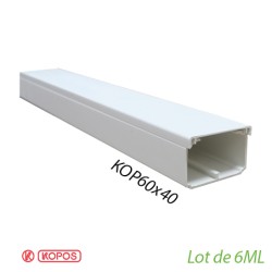 LOT de 6 mètres Goulottes électriques Kopos 60x40mm