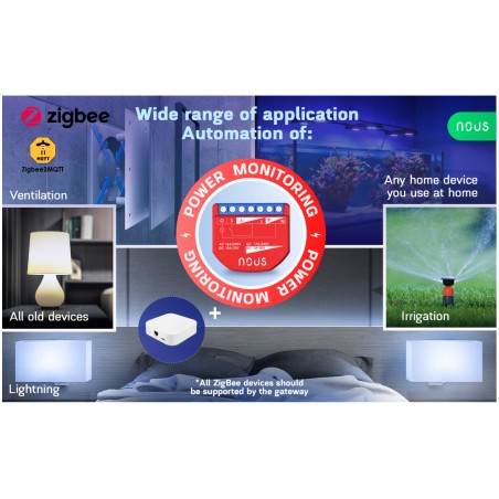 Micromodule ZigBee 3.0 1 sortie ON/OFF 16A + mesure de consommation