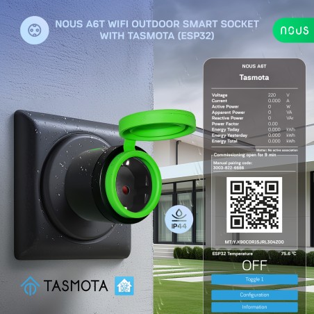 Prise Connecté extérieur WIFI TASMOTA 16A version Schuko