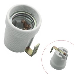 Douille céramique E27 250V 100W max avec support  - GTV