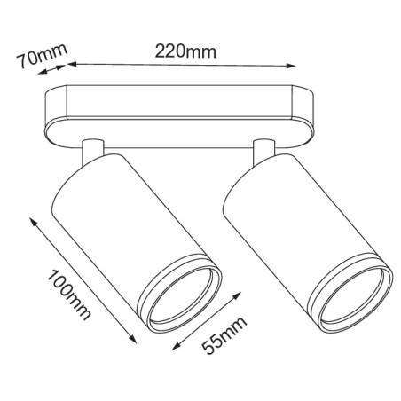 Plafonnier à spot double