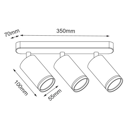 Plafonnier à spot triple
