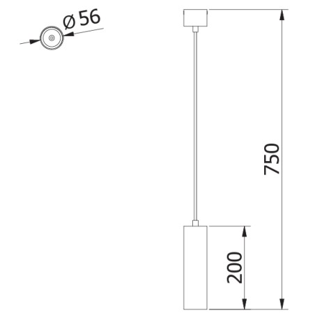 Suspension moderne tube noir