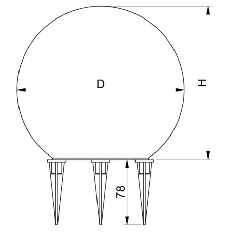 Boule lumineuse jardin granit Diam. 38cm pour ampoule E27