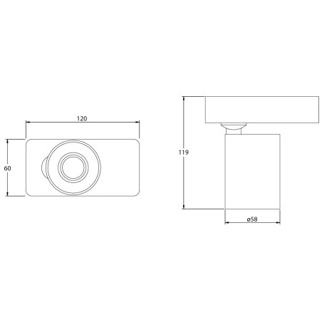 Plafonnier à spot simple