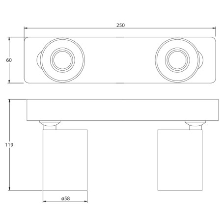 Plafonnier à spot double