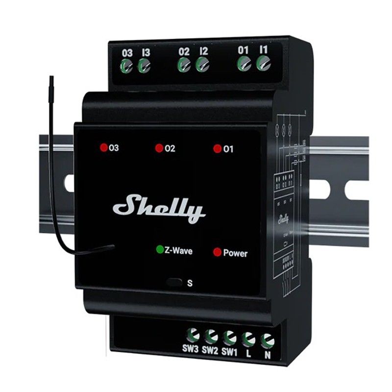 Z-Wave module connectée rail DIN 3x16A - SHELLY WAVE PRO 3